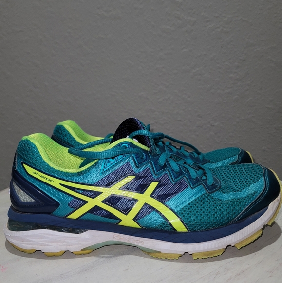 ASICS Shoes GEL GT-2000 4 Womens Size 8.5 Green Neon Running Sneaker T656N - Picture 7 of 11
